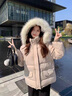 唐菓蜜设计感羽绒棉服女冬季2025新款羽棉袄绒服韩版时尚加厚面包服棉衣 米白色 M 实拍图