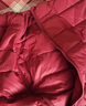 鸭鸭（YAYA）佟丽娅同款轻薄羽绒服女新款秋冬季休闲短款连帽保暖轻便韩版外套 酒红 2XL 实拍图