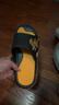 回力运动拖鞋男浴室内户外不易滑厚底凉拖鞋HL39391黑黄色45-46码 实拍图