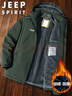 JEEP SPIRIT吉普棉服秋冬季外套加绒加厚保暖户外连帽运动上衣 黑色 2XL 实拍图