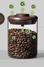 安扣（ANKOU）玻璃罐咖啡豆密封罐单向排气咖啡粉便携储物罐900ml咖色 实拍图