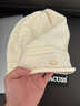 CACUSS纯羊毛帽子女秋冬保暖毛线帽女士针织帽冬季包头帽堆堆帽 椰子白 实拍图