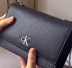 Calvin Klein小众单肩包礼物荔枝纹包包金属搭扣链条翻盖CK女包斜挎包DH2806 UB1-太空黑 OS 实拍图