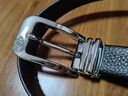 鳄鱼恤休闲百搭女士皮带简约玫瑰针扣头层牛皮腰带生日礼物2820黑色 实拍图