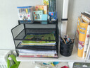 得力(deli)三层横板金属文件座 办公桌文件架置物架 文件托盘 桌面文件框收纳架 PB263黑 实拍图