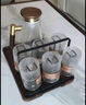 格娜斯（CRISTALGLASS）隔热茶杯防烫喝水杯子大容量耐热家用套装待客玻璃杯客厅水杯茶具 1.5L铜柄木盖壶+黑色杯架+提手把盘+锤纹杯6只 实拍图