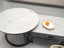 顶斧岩板茶几客厅家用现代轻奢简约2025新款椭圆茶桌茶台小户型茶几桌 黑架灰柜【100雪山白+70雪山白】 实拍图
