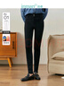 茵曼（INMAN）高腰收腹铅笔裤春秋季女装新款柔弹显瘦牛仔裤 牛仔黑 27 实拍图