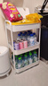 甄严选推车置物架落地多层收纳架宿舍移动零食架厨房架子铁艺带轮储物架 【加厚碳钢】三层白色送滑轮 实拍图