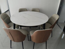 顾家家居（KUKA）岩板餐桌椅子现代简约可伸缩折叠饭桌家用餐桌椅组合7186方圆两用 7186|1.3m餐桌+折耳咖椅*6 实拍图