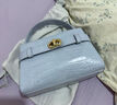 CHARLES&KEITH鳄鱼纹凯莉包手提斜挎婚包包女包生日礼物CK2-50270880-1 Sea Salt Blue海盐蓝 S 实拍图