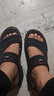 蜻蜓牌夏季真皮男士凉鞋真牛皮沙滩鞋皮凉鞋男软底防滑中年人爸爸鞋大码 黑色 42 实拍图