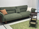 林氏家居实木沙发客厅2025新款橡木直排四人真皮沙发布艺家具木业LH122K3 【胡桃色+绿色|猫抓布】2.74m四人位 实拍图