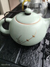 祥业song杯子汝窑泡茶壶陶瓷大号功夫茶具西施壶汝瓷单壶提梁壶泡茶器 汝窑锔钉大西施壶单壶 300ml 实拍图