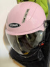野马（YEMA）3C认证359S电动摩托车头盔男女秋冬季轻便式半盔电瓶车安全帽 四季通用 樱桃粉彩带花配透明长镜 实拍图