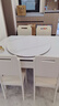 沐晨岩板餐桌实木可伸缩折叠圆餐桌椅组合现代简约小户型餐厅吃饭桌子 4轨道全白色-雪山白岩板【木椅】 1.35m一桌六椅 实拍图