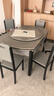 初屋 餐桌 岩板餐桌椅组合现代简约伸缩折叠圆桌家用小户型实木饭桌子 黑灰色-阿玛尼灰岩板-实木椅子 1.35m 一桌六椅 实拍图
