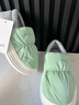 朴西冬季可外穿羽绒布防水包跟女士棉拖鞋室内保暖两穿 薄荷绿 38-39 实拍图