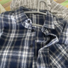 CLOR格子长袖衬衫男士秋冬季潮流ins宽松休闲衬衣外套CLCX04藏青L 实拍图