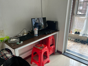 馨美凯电脑桌台式家用简易书桌办公桌简约现代工作台租房卧室学习写字桌 【单桌1.6cm厚桌面】白架+深胡桃 长140cm*宽50cm*高74cm 实拍图