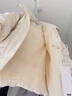 森马（Semir）羽绒服女中长款大毛领连帽显瘦2024冬新款工装风防风保暖外套 奶白（白鸭绒）10501 XS 实拍图