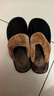 范米尼 头层牛皮棉拖鞋 加宽大码真皮拖鞋居家室内家居鞋老人保暖加厚软底防滑秋冬季男女情侣 601:黑色 28适合41-42码 实拍图