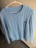 三彩2025冬季新款绣花绞花针织衫圆领毛衫长袖M 天空蓝 M 160/84A 晒单实拍图