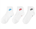 耐克(NIKE)袜子男女同款 吸汗透气运动袜 短袜三双装DX5074-911白M 实拍图