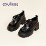 依思 Q（exull）英伦风小皮鞋女2025秋冬新款软底增高黑色乐福鞋一脚蹬百搭单鞋女 黑色【增高6CM】-百人购买 36 现货速发 实拍图