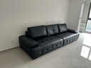 顾家家居（KUKA）门店同款劳伦斯沙发1383【奢华版】云柔亲肤皮骑士黑3.1m大三人位 实拍图