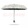 C'mon 防晒太阳伞三折晴雨伞遮阳伞女防紫外线upf50+ 油画花影三折伞 实拍图