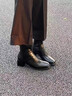 ZHR短靴女真牛皮舒适百搭方头女靴中跟显瘦休闲鞋子女 BL83A 黑色 37 实拍图