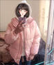 假两件连帽棉服女短款冬季新款百搭棉袄子ins加厚面包服韩版学生宽松百搭棉衣女外套潮 粉色 L 实拍图