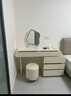 全友家居 卧室奶油风化妆桌家用伸缩梳妆台三斗柜一体转角书桌 实拍图