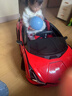 星辰皓兰博基尼儿童电动车四轮玩具可坐人小孩宝宝婴儿遥控汽车闪电SIAN 红色四驱+遥控+摇摆+皮座+软轮 实拍图