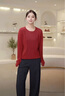 恒源祥100%纯羊毛衫女秋冬季圆领毛衣女休闲气质针织衫保暖打底衫上衣 实拍图