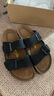 Devo的沃软木拖鞋男女同款情侣绒面夏季勃肯鞋一字凉鞋休闲拖鞋2618 黑色反绒牛皮 38 （建议拍小一码） 实拍图