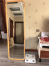 娜兰斯北欧实木穿衣镜卧室镜子全身镜壁挂家用贴墙试衣落地镜子 原木色 50*160cm 实拍图