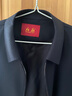 红都羊毛含桑蚕丝夹克男翻领拉链款上班正装开会商务茄克中年男外套 藏青90羊毛10蚕丝JT6218-1 L (175/92A) 实拍图