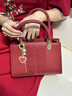 斐月伽 婚包新娘包包红色手提包妈妈喜婆婆高级感大容量女神节礼物挎包 酒红色【红线】 实拍图