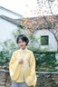 重回汉唐溶溶月竖领对襟袄马面裙套装原创明制汉服女款秋冬款 浅黄色竖领对襟袄/预售 付款45天 M 实拍图