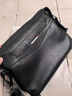COWLEY KELLER真皮斜挎包男头层牛皮单肩包大容量商务软牛皮包休闲通勤邮差包男 CK黑色 大号 35*7*25cm （12英寸） 实拍图