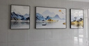 诗六艺家饰客厅装饰画北欧现代简约沙发背景墙挂画三联画大气轻奢壁画晶瓷画 背靠金山（铝合金外框） 镶钻画左右60*80+中间120*80亮面 实拍图
