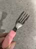 马库斯宝宝自主进食勺婴儿不锈钢短柄学吃饭训练辅食叉勺儿童餐具舔舔勺 粉色 实拍图