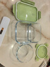 欣美雅（xinmeiya）上班族微波炉饭盒可加热玻璃饭盒保鲜盒碗便当盒分格餐盒保温饭盒 【抹绿+包+餐具】两隔1020+ 400ml 实拍图