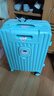 袋鼠多功能行李箱前置开口大容量旅行箱万向轮拉杆箱学生结实耐用皮箱 天空蓝【前开口+多功能】 22英寸 【短途1~3天出行】 实拍图