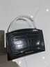 CHARLES&KEITH鳄鱼纹凯莉包手提斜挎婚包包女包生日礼物CK2-50270880-1 Black黑色 S 实拍图