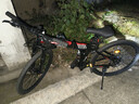 凤凰（Phoenix）折叠山地自行车男女成人学生青少年单车双减震碟刹轻便变速折叠车 黑红辐条轮/显档变速/三套全轴承 24速高配-26寸（身高160-185CM） 实拍图
