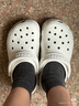 卡骆驰（CROCS）洞洞鞋贝雅男鞋女鞋轻便耐磨一脚蹬拖鞋休闲鞋|10126 白-100 37 /38(230mm) 实拍图