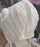 兔兔大文婴幼儿帽子春夏款0-1岁a类纯棉可爱男女宝宝护耳包头帽6-12个月 双球米白色（棉布内里） 帽围38-45cm(建议0-12个月) 实拍图